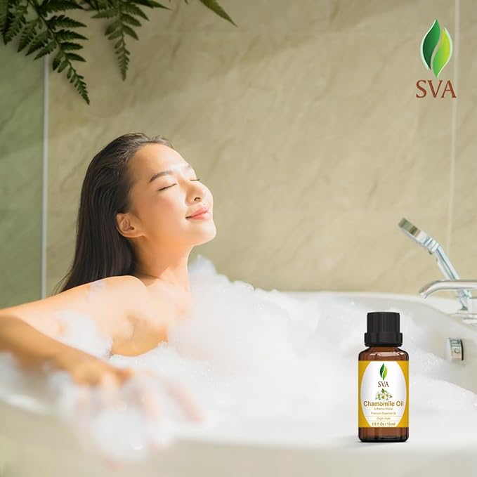 SVA Chamomile Essential Oil in Glass Bottle, 1/3 Fl Oz (10 ml)