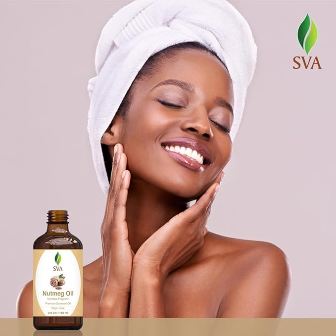 SVA Nutmeg Essential Oil, Glass Bottle with Dropper, 4 Fl Oz (118 ml)