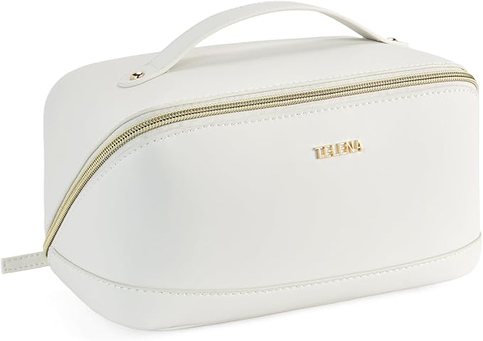 Telena Leather Make Up Bag Portable Travel Makeup Bag Waterproof