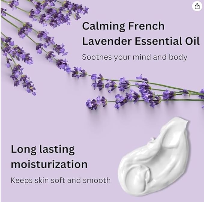 RaGaNaturals Lavender Shea Butter Hand and Body Lotion, 8 Fl Oz - Moisturizing, Plant-Based, Vegan, with Argan, Avocado Oil & Vitamin E