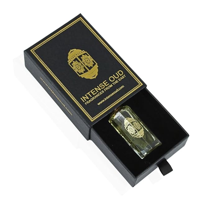 INTENSE OUD Rouje Long Lasting Arabian Perfume Oils for Women 12ML (0.40 OZ) Fragrance Oil with Red Fruits, Saffron & Woody Notes - Luxury Concentrated Perfume Oil & Valentines Day Gift With Black Box