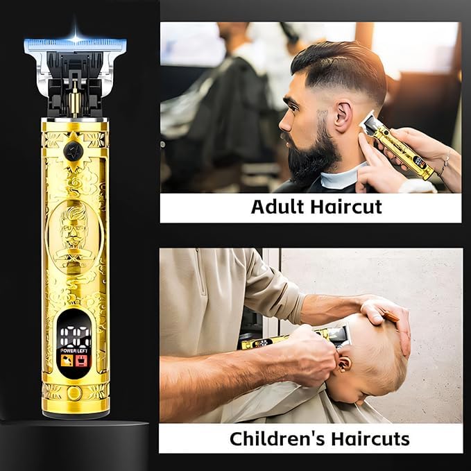 Zclikro Beard Trimmer for Men, Professional Hair Clipper with LCD Display, Rechargeable Electric Razor, Barber-Grade Zero Gapped T-Blade Hair Trimmer, Ideal Present for Men