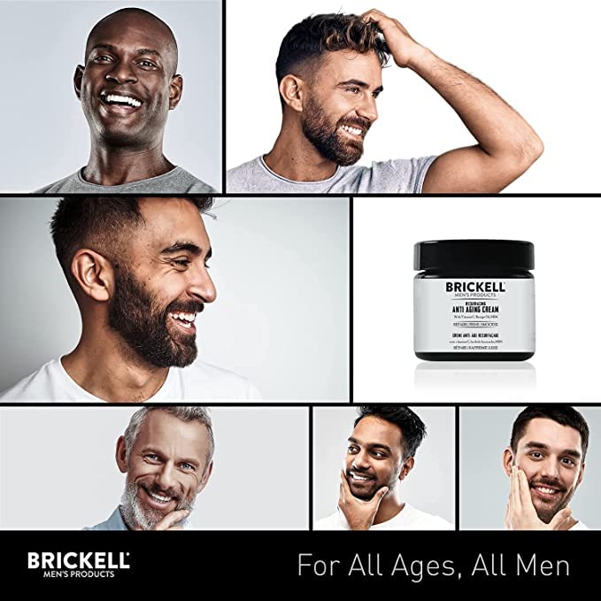 Brickell Men's Products Resurfacing Anti-Aging Face Cream For Men, Face Moisturizer For Wrinkles, With Vitamin C, Jojoba Oil, and Pro-Vitamin B5, 2 Ounce, Scented