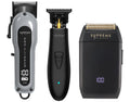 Supreme Trimmer 3-in-1 Barber Bundle | Pro Clipper Lite, DLC T-Shaper Trimmer & Crunch Foil Shaver | Professional Beard Trimmer Men’s Hair Clipper Kit | Black Lite Bundle