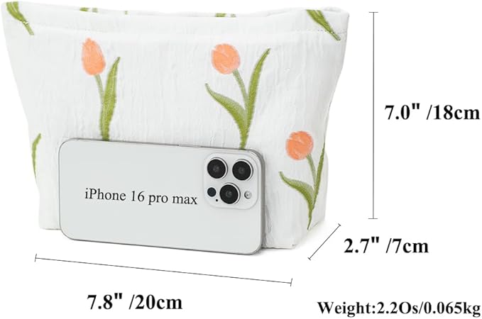 BBORGDC Floral Jacquard Makeup Bag - Large Capacity Cosmetic Pouch & Travel Toiletry Organizer with Zipper, Perfect for Daily Use, Gifts, and On-the-Go Essentials, Purses for Women Clearance