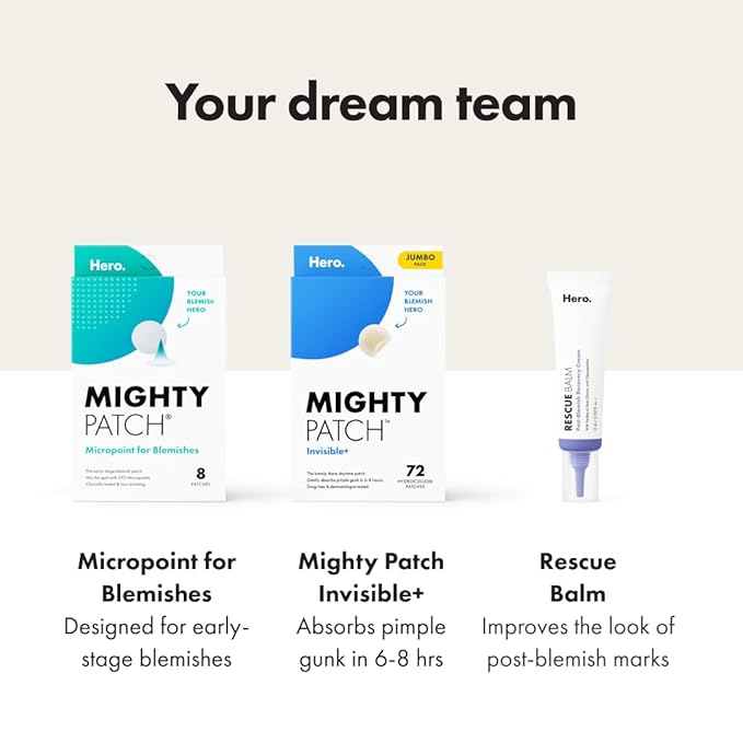 Hero Cosmetics Mighty Patch Invisible+ Daytime Acne Pimple Patch, 72 Ct