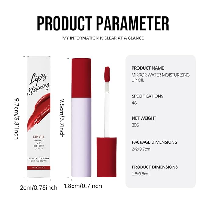Hxssll Nourishing High-Shine Lip Gloss,Hydrating & Moisturizing Lip Tint, Non-Sticky, Long-Lasting Glossy Lip Stain,Softens & Plumps Lips for Smooth,Gentle Formula for Dry Lips 09#Deep Red Brown