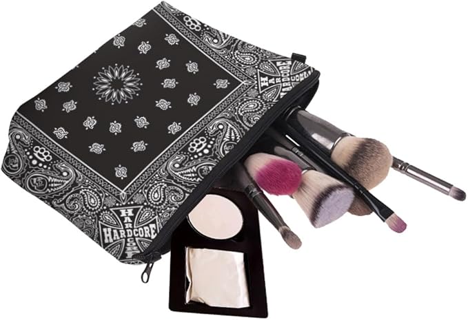 Loomifang Small Makeup Bag Cosmetic Bag for Women, Pretty Design Organizer Case with Zipper Closure, Lightweight and Water-Resistant Make Up Bag - 8.65"x 5.35" x 7.08"（Mandala Flowers）