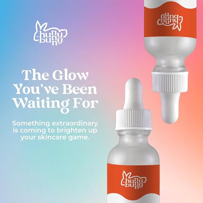 Hunny Bunny Vitamin C Serum for Face - Pure Brightening Dark Spots Sensitive Skin - Ferulic Acid, Niacinamide, L-Ascorbic Acid, Hyaluronic Acid, Vitamins B E, 1 Fl Oz