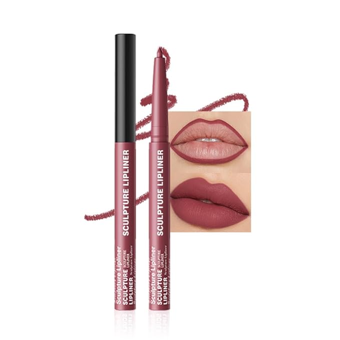 K06 Hxssll 12 Colors Matte Lip Liner Pencil – Long Lasting Waterproof Lip Liner, Smudge Proof Transfer Proof Lip Pencil, High Pigment Lip Makeup for Defining & Filling Lips (06#, 1PCS)