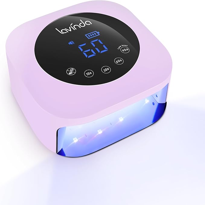 Lavinda LED Nail Lamp Rechargeable UV Light for Gel Nails Macaron Purple