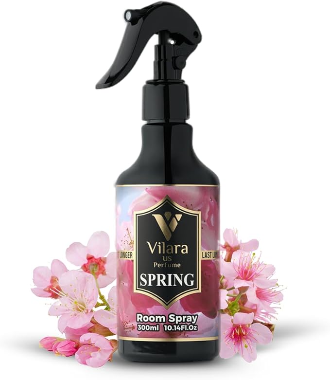 Vilara US Perfume Room Spray Freshener - Long-Lasting Luxury Scents - Room and Linen Spray for Bedding, Sheets, Fabric, Furniture for Aromatherapy - 10.14 fl oz (Spring)