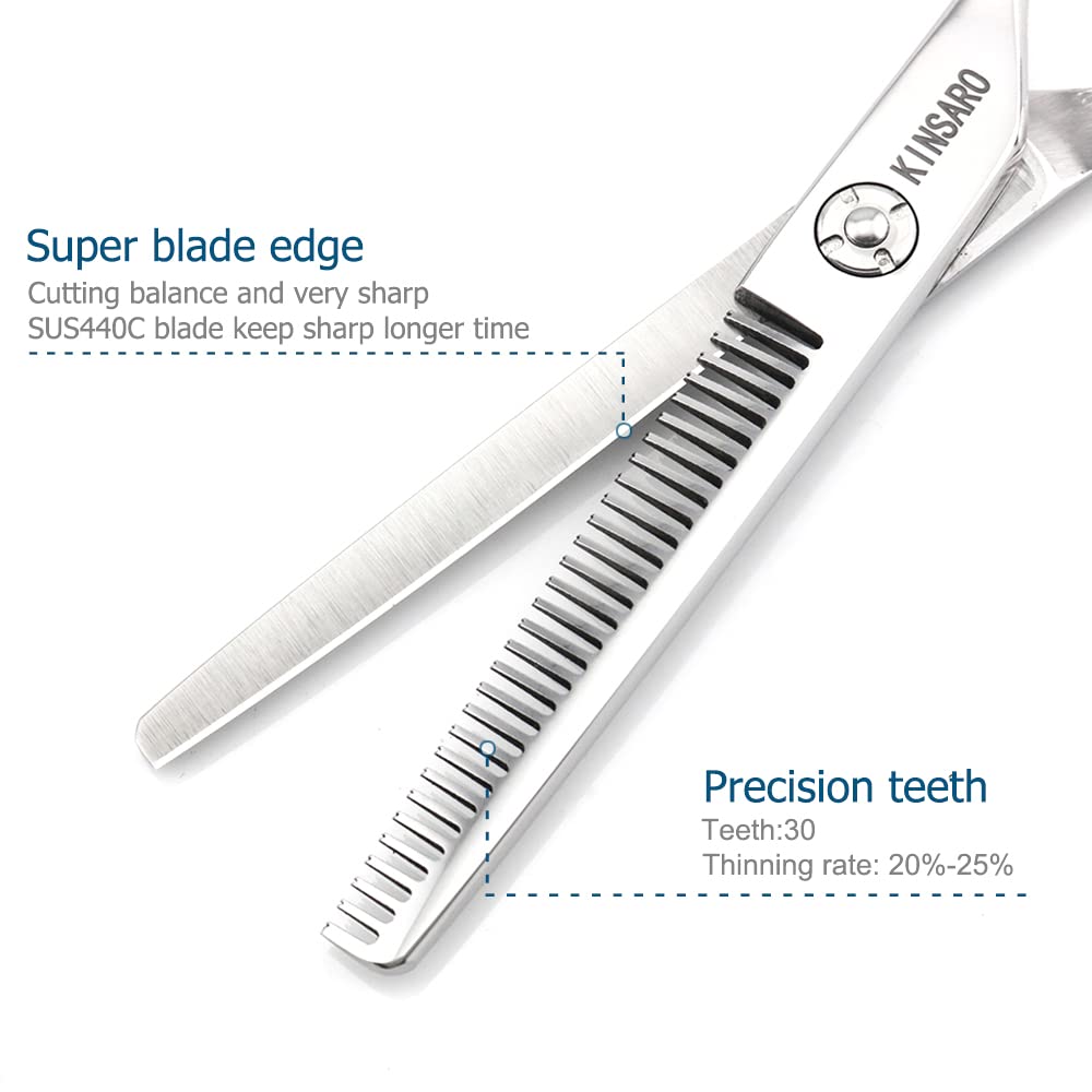 KINSARO 6 Inch Professional Hair Thinning Scissors, 440C Texturizing Shears