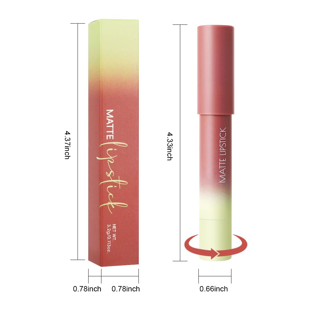 JUAAZIN Matte Lip Lipstick Crayon Lip Liner Thick Pencil, High-Pigment Outline lips, Non-sticky Matte Velvet Texture, Waterproof & Smudge-Proof Longwear Pigmented, Fit for all tones 02#