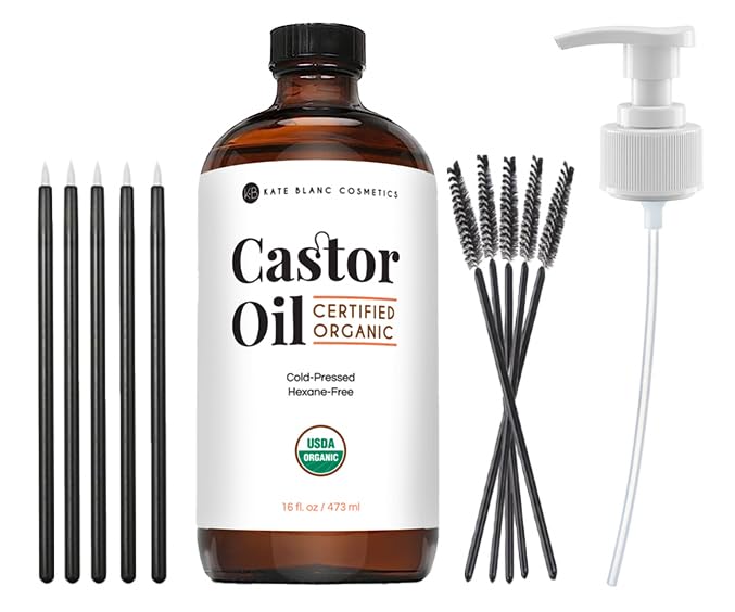Kate Blanc Cosmetics Castor Oil Organic for Hair, Skin & Face (16oz)