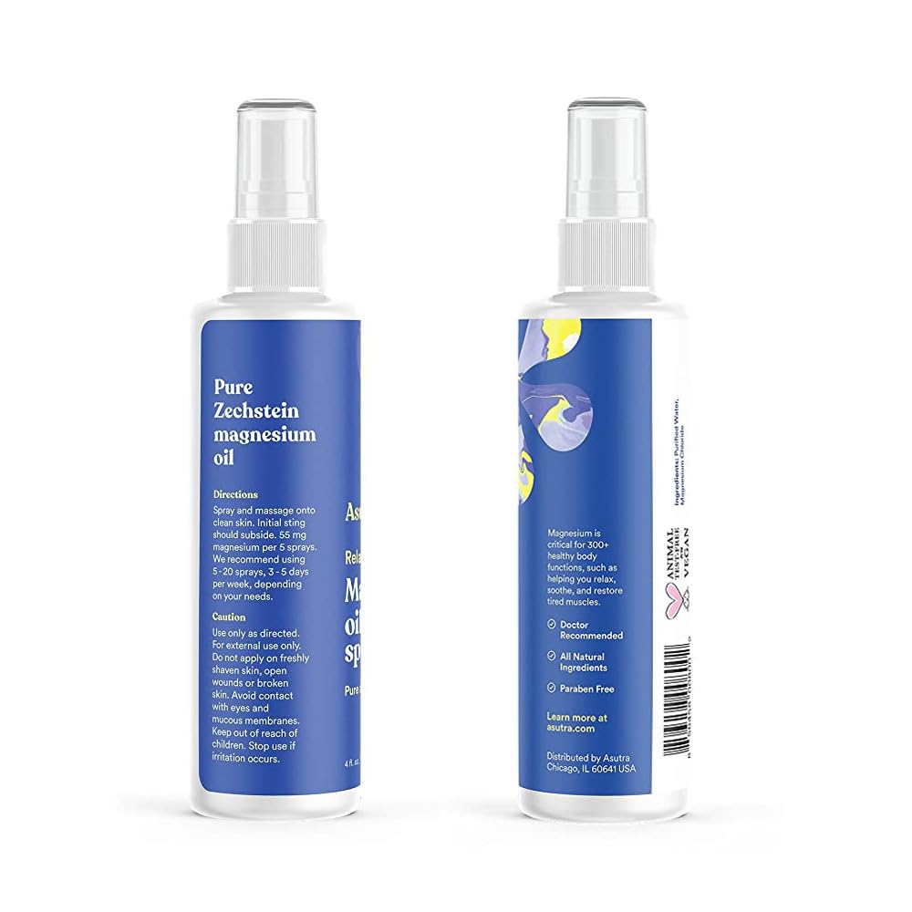 ASUTRA Zechstein Pure Magnesium Oil Spray for Feet and Leg Cramps, Topical