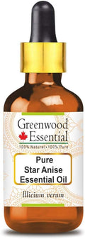 Greenwood Essential Pure Star Anise Essential Oil (lllicium verum) with Glass Dropper 10ml (0.33 oz)