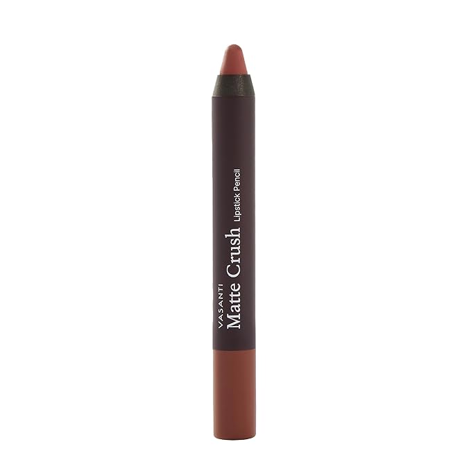 VASANTI Matte Crush Lipstick Pencil – Natural High Nude Beige – Soft, Velvety Matte Finish, Waterproof, Smooth Application – Natural, Vegan, Paraben-Free Lip Color