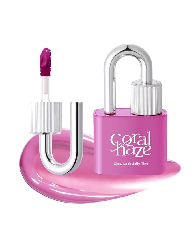 CORALHAZE Glow Lock Jelly Tint 114 Sure, Hydrating Water Glow Lip Stain, Non-Sticky Juicy Gloss, Long Lasting Glass Shine & Dewy Finish, Lightweight Moisturizing Lip Care, Korean Makeup