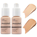 PHOERA Foundation, Liquid Foundation Makeup, 102 Nude+104 Buff Beige, 30ml