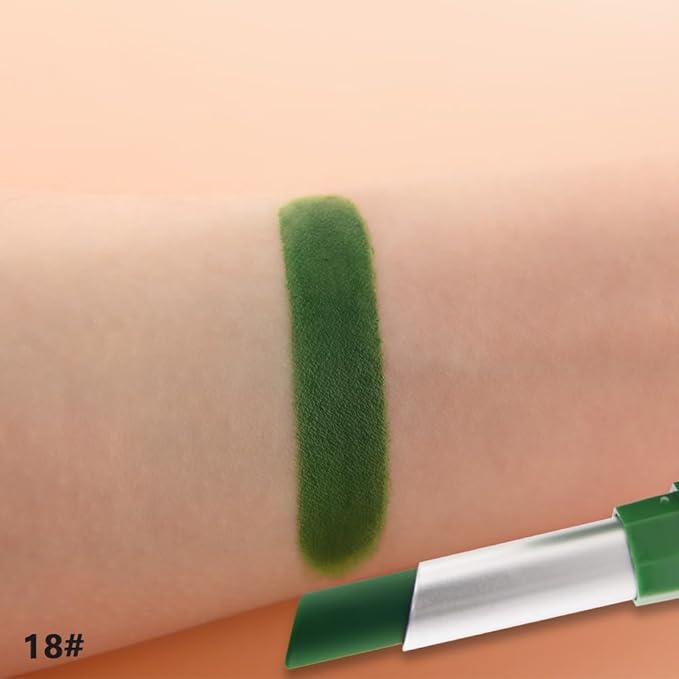 IATMOMOD Sea Green Cream Matte Lipstick Stick 18#, Longwear Full Coverage Velvet Lip Color, Waterproof Multi-Use Lip & Cheek Makeup for Party & Daily Wear, Labial con color mate para uso diario