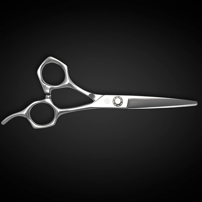 Hair Cutting Scissors for Professionals from Saki Shears - Cuts Wet and Dry Hair - Forged from Japanese 440C Stainless Steel - Sharp, Long Lasting Edge (Steel, 6 Inch Cutting, Right Hand)
