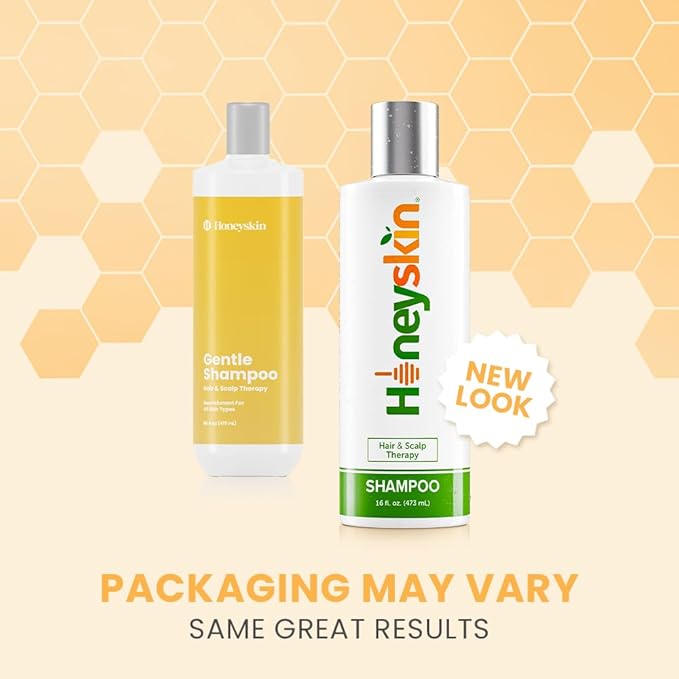 Honeyskin Hair Growth Shampoo for Men and Women with Manuka Honey – Supports Thinning Strands – Sulfate-Free Formula for Color-Treated Scalp & Dryness (16 oz)