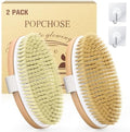 POPCHOSE Dry Brushing Body Brush, Natural Bristle Exfoliating Brush