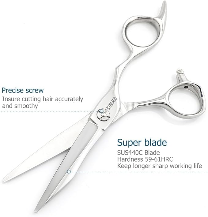 KINSARO Hair Cutting Scissors, 6 In,Professional Hair Shears,Great Force