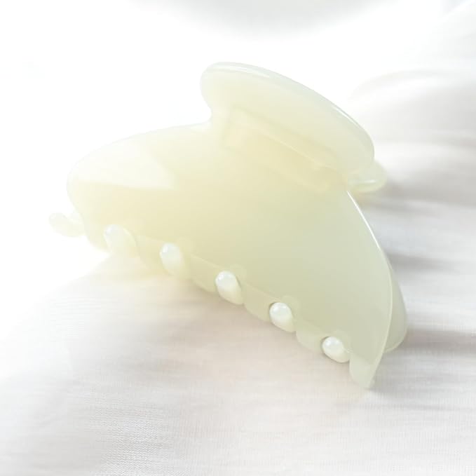 Prettyou Handmade Celluloid Acetate French Design Barrettes Tortoise Shell Claws Hair Claw Luxury Fashion Accessories Hair Clip for Women (jade green)