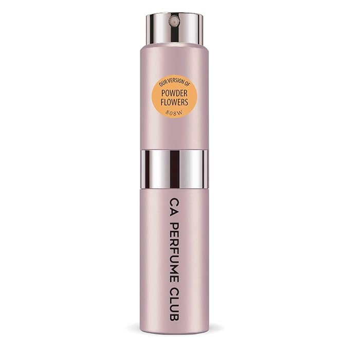 CA Perfume Impression of Powder Flowers for Women Floral Scent Long Lasting Perfumes for Women Eau De Parfum Travel Size Refillable Atomizer Spray 0.27 Fl Oz 8ml