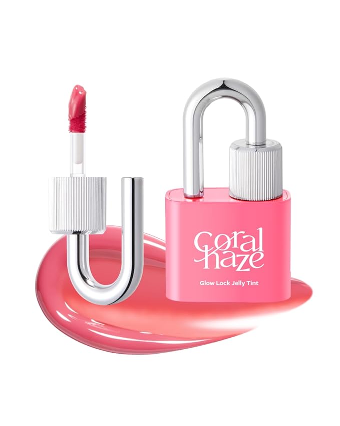 CORALHAZE Glow Lock Jelly Tint 102 Candy, Hydrating Water Glow Lip Stain, Non-Sticky Juicy Gloss, Long Lasting Glass Shine & Dewy Finish, Lightweight Moisturizing Lip Care, Korean Makeup