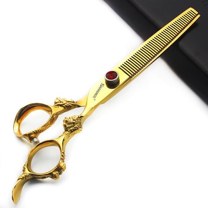 5.5/6 /7 Inch Purple Dragon Knight Professional Japanese Hair Scissors Barber Scissors Set (7 inch 2pc-D)