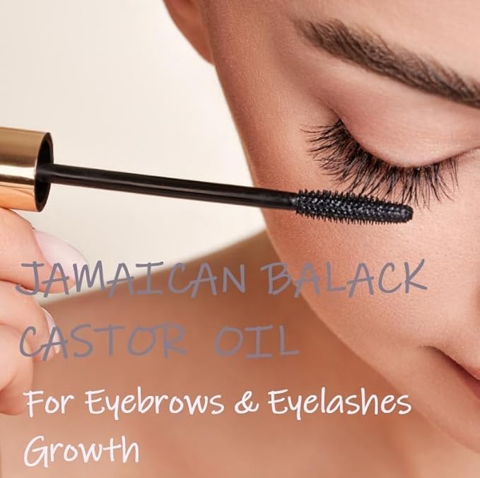VRJEUGO Jamaican Black Castor Oil, Organic Castor Oil Cold Pressed Unrefined Glass Bottle,Rich in Vitamin E, Omega Fatty Acids and Minerals for Hair & Skin, Bold Lashes & Brows, Nail Care 16OZ