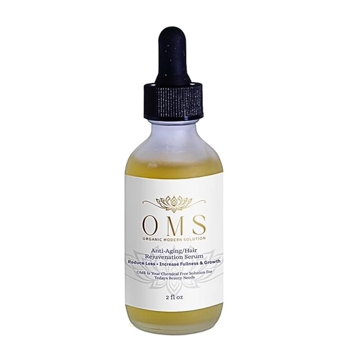 ORGANIC MODERN SOLUTIONS Hair Growth Serum – Ayurvedic Leave-In Scalp Treatment for Hair Loss, Graying & Thinning | Daily Herbal Thickening Oil with Amalaki, Peppermint & Rosemary – 2oz