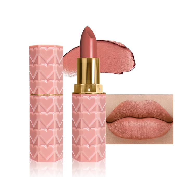evpct 1Pcs Nude Beige Lipstick, Silky Velvet Matte Lipstick Pack Sets for Women, Long Lasting Smudge Proof Lipstick Lip Stain Makeup Kit matte lipsticks 24 hours original N01