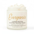 Everganics | Organic Coffee Butter Whipped Tallow Cream for Skin | Grass-Fed Beef Tallow Natural Moisturizer for Face & Body | Made in USA | 4 oz (Large Size)