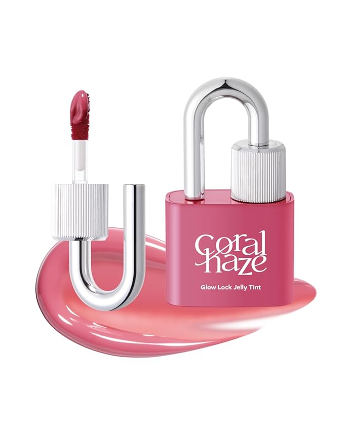 CORALHAZE Glow Lock Jelly Tint 105 Harmony, Hydrating Water Glow Lip Stain, Non-Sticky Juicy Gloss, Long Lasting Glass Shine & Dewy Finish, Lightweight Moisturizing Lip Care, Korean Makeup