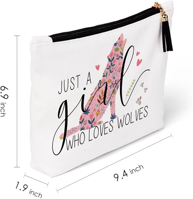 QIBAJIU Wolf Gifts for Lovers, Stuff, Decor, Birthday, Christmas Makeup Bag