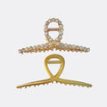 DOBIHMAX 2 Pack Large Metal Hair Claw Clips with Pearls 4.3 Inch - Gold Hair Accessories for Women's Thick Hair Styling, Strong Hold, and Fashion