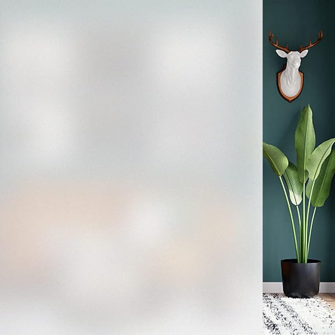 HIDBEA Frosted Window Privacy Film, Non Adhesive, 17.5 x 78.7 Inch