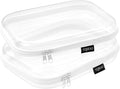 YQBRAO Clear Hard Shell Organizer Set, 2-Pack, White