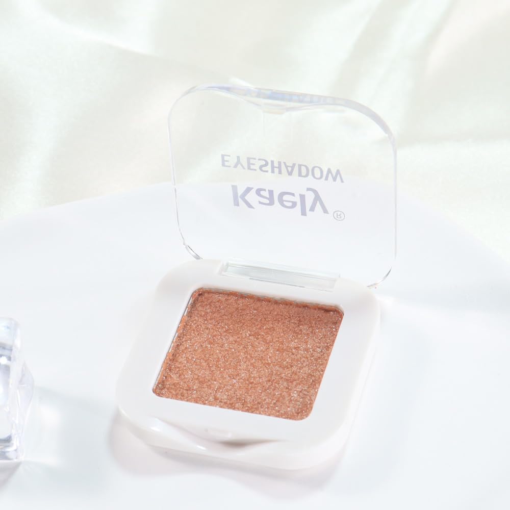 FeiCuiYun Glittler Single Eye Shadow Palette Makeup, Champagne Gold Sparkle Shimmer Monochrome Eyeshadow For Older Women, Pigmented Waterproof Sombras Para Ojos, Vegan, Talc, Paraben&Cruelty Free, 01
