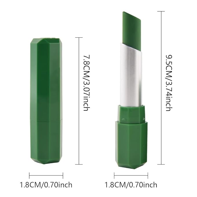 IATMOMOD Forest Green Cream Matte Lipstick Stick 19#, Longwear Full Coverage Velvet Lip Color, Waterproof Multi-Use Lip & Cheek Makeup for Party & Daily Wear, Labial con color mate para uso diario