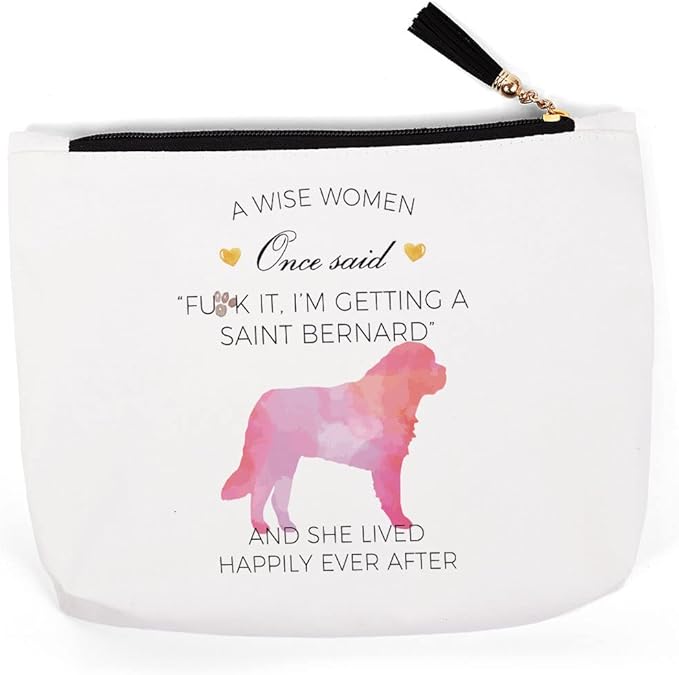 Dog Gifts Cute Dog Accessories Stuff Cosmetic Bags, Travel Makeup Bag Gifts for Women Sister Dogs Lovers Best Friend Birthday Friendship Anniversary Christmas 9.4x6.9x1.9 Inches