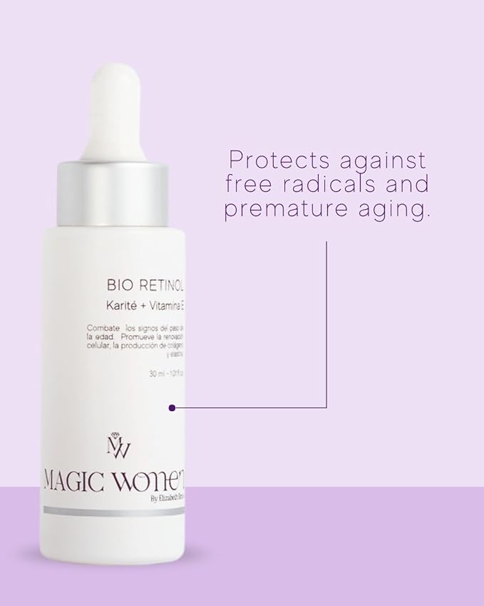 Magic Women by Elizabeth Bravo Bio-Retinol Face Serum – Anti-Aging Facial Serum with Shea Butter & Vitamin E – Retinol Alternative for Wrinkles, Firmness & Skin Renewal – 1 Fl Oz