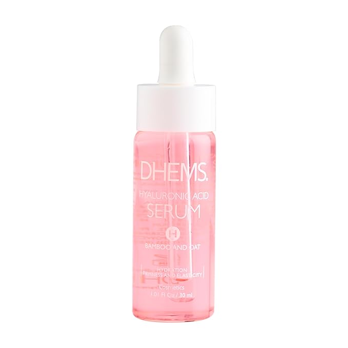 Dhems Hhydrating Hyaluronic Acid Serum with Niacinamide & Panthenol – Lightweight Facial Serum for Smooth, Plump & Glowing Skin – Fast Absorbing Moisturizer 1.01 fl oz