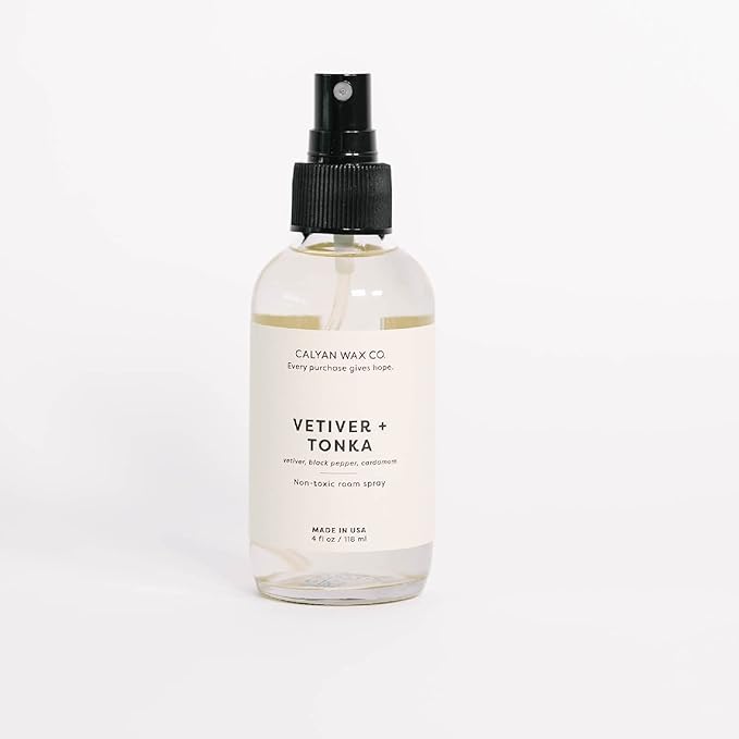 Calyan Wax Co. Vetiver & Tonka Room Spray - Natural Room Deodorizer