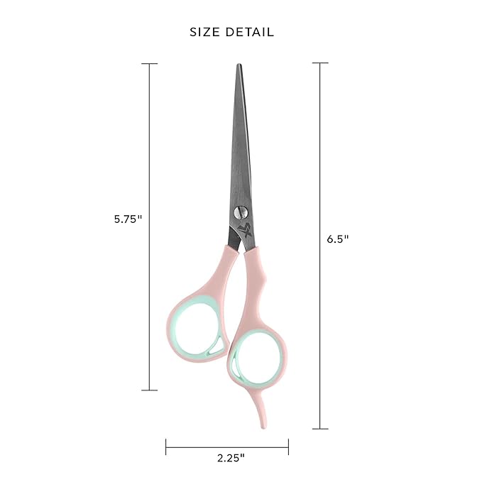 Cricket Style Xpress Goodie 2 Shears Hair Cutting Scissors, 5.75", Pink & Mint