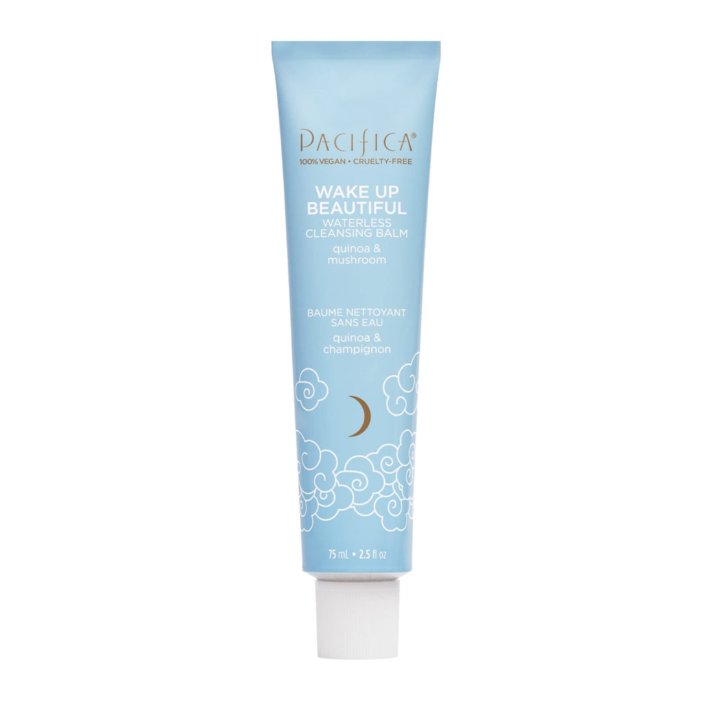 Pacifica Wake Up Beautiful Cleansing Balm & Makeup Remover - 2-in-1 Waterless Face Cleanser for Dry & Sensitive Skin, Hydrating No-Rinse Balm Dissolves Stubborn Makeup, 2.5oz